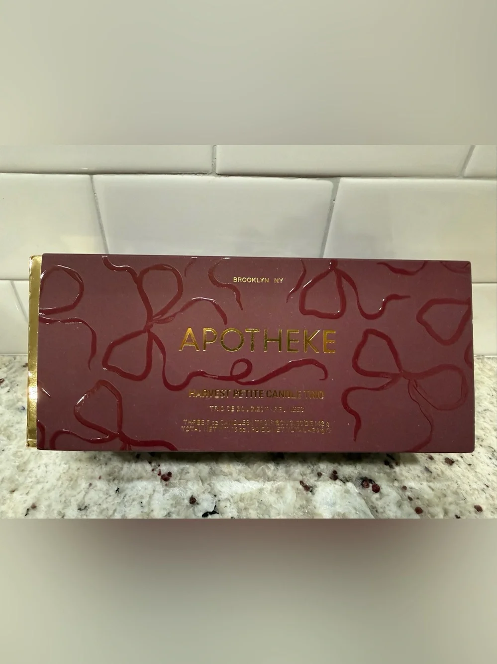 APOTHEKE Harvest Petite Candle Trio - Cherry, Pumpkin, & Juniper (New In Box)